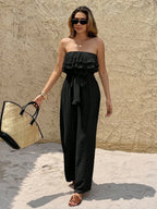 Miss | Jumpsuit Dames Tube Top Ruches Enkellengte - Geweven stof - Miss Madera MIS-54481C