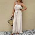Miss | Jumpsuit Dames Tube Top Ruches Enkellengte - Geweven stof - Miss Madera MIS-557680