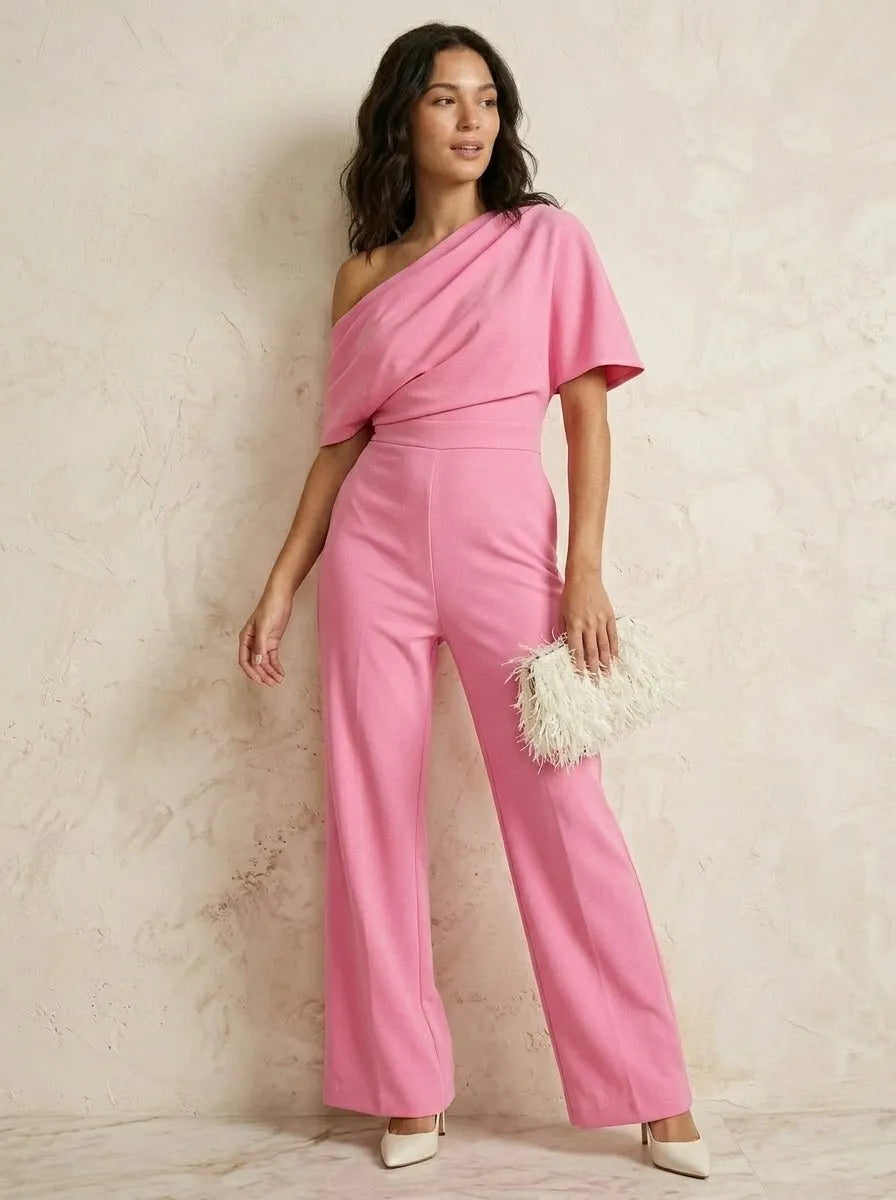 Miss | Jumpsuit Dames Wijde Pijp Asymmetrisch - Polyester - Miss Madera MIS-9EDECC