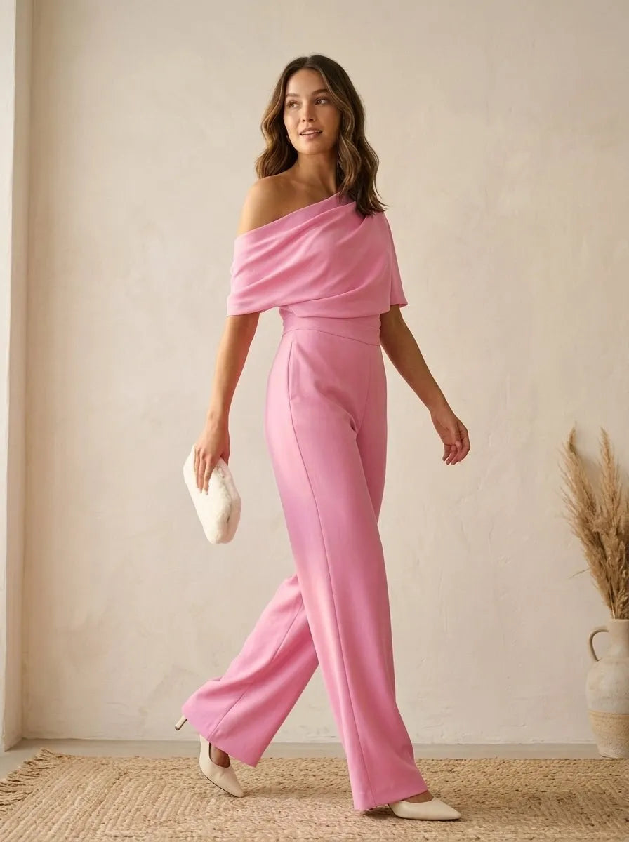 Miss | Jumpsuit Dames Wijde Pijp Asymmetrisch - Polyester - Miss Madera MIS-9EDECC