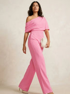 Miss | Jumpsuit Dames Wijde Pijp Asymmetrisch - Polyester - Miss Madera MIS-9EDECC