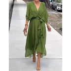 Miss | Jurk Dames Casual Maxi - Leer - Miss Madera MIS-C9A322