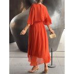 Miss | Jurk Dames Casual Maxi - Leer - Miss Madera MIS-C1E618
