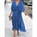 Miss | Jurk Dames Casual Maxi - Leer - Miss Madera MIS-7118EC
