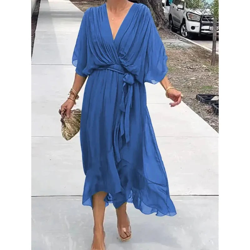 Miss | Jurk Dames Casual Maxi - Leer - Miss Madera MIS-7118EC