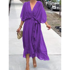 Miss | Jurk Dames Casual Maxi - Leer - Miss Madera MIS-4BD5F9