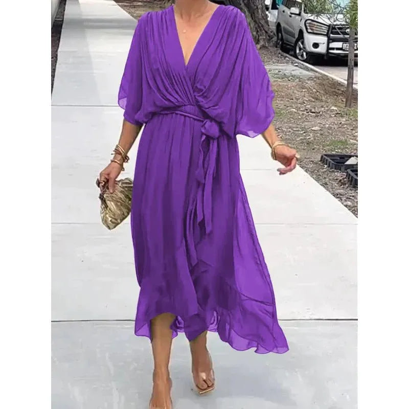Miss | Jurk Dames Casual Maxi - Leer - Miss Madera MIS-4BD5F9