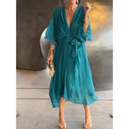 Miss | Jurk Dames Casual Maxi - Leer - Miss Madera MIS-682116
