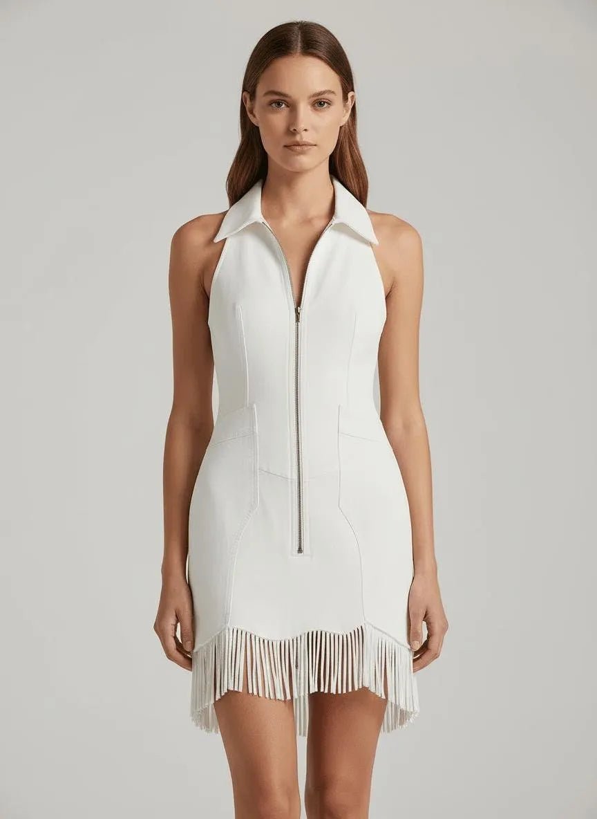 Miss | Jurk Dames Casual Maxi Western Franjes - Faux Suède - Miss Madera MIS-HICHMP