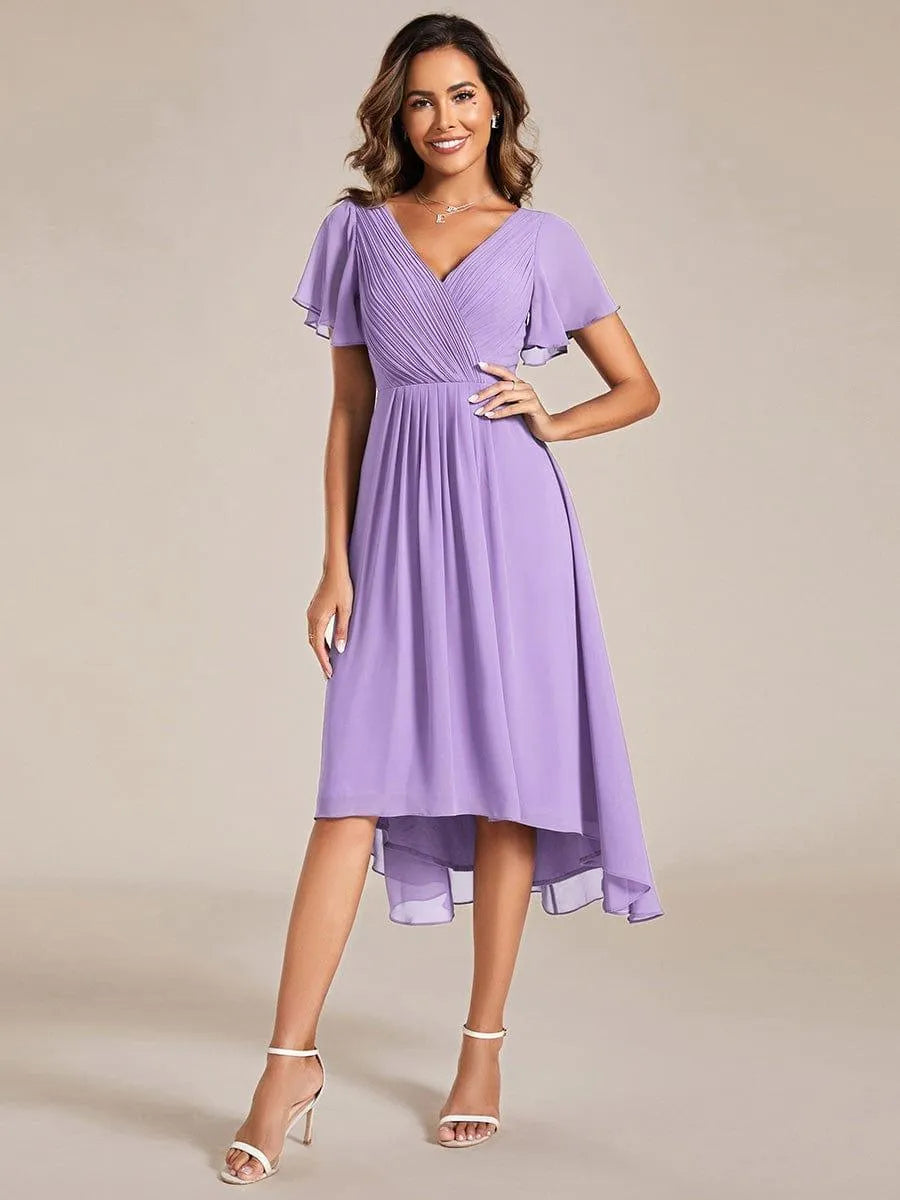 Miss | Jurk Dames High-low - Chiffon - Lavendel