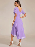 Miss | Jurk Dames High-low - Chiffon - Lavendel