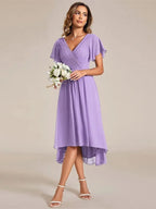 Miss | Jurk Dames High-low - Chiffon - Lavendel