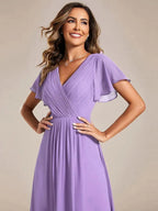 Miss | Jurk Dames High-low - Chiffon - Lavendel