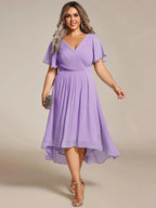 Miss | Jurk Dames High-low - Chiffon - Lavendel