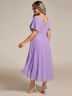 Miss | Jurk Dames High-low - Chiffon - Lavendel