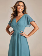Miss | Jurk Dames High-low - Chiffon - Lichtblauwgroen