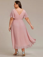 Miss | Jurk Dames High-low - Chiffon - Oudroze