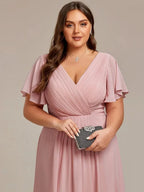 Miss | Jurk Dames High-low - Chiffon - Oudroze