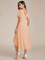 Miss | Jurk Dames High-low - Chiffon - Oudroze