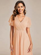 Miss | Jurk Dames High-low - Chiffon - Oudroze