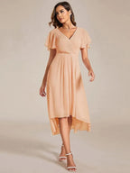 Miss | Jurk Dames High-low - Chiffon - Oudroze
