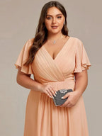 Miss | Jurk Dames High-low - Chiffon - Oudroze