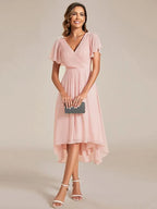 Miss | Jurk Dames High-low - Chiffon - Roze