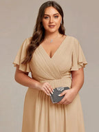 Miss | Jurk Dames High-low - Chiffon - Eucalyptusgroen