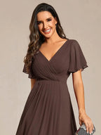 Miss | Jurk Dames High-low - Chiffon - Eucalyptusgroen