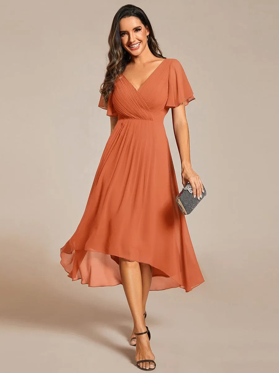 Miss | Jurk Dames High-low - Chiffon - Meloen