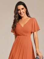 Miss | Jurk Dames High-low - Chiffon - Meloen