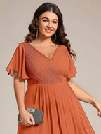 Miss | Jurk Dames High-low - Chiffon - Meloen