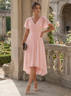 Miss | Jurk Dames High-low - Chiffon - Roze