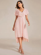Miss | Jurk Dames High-low - Chiffon - Roze