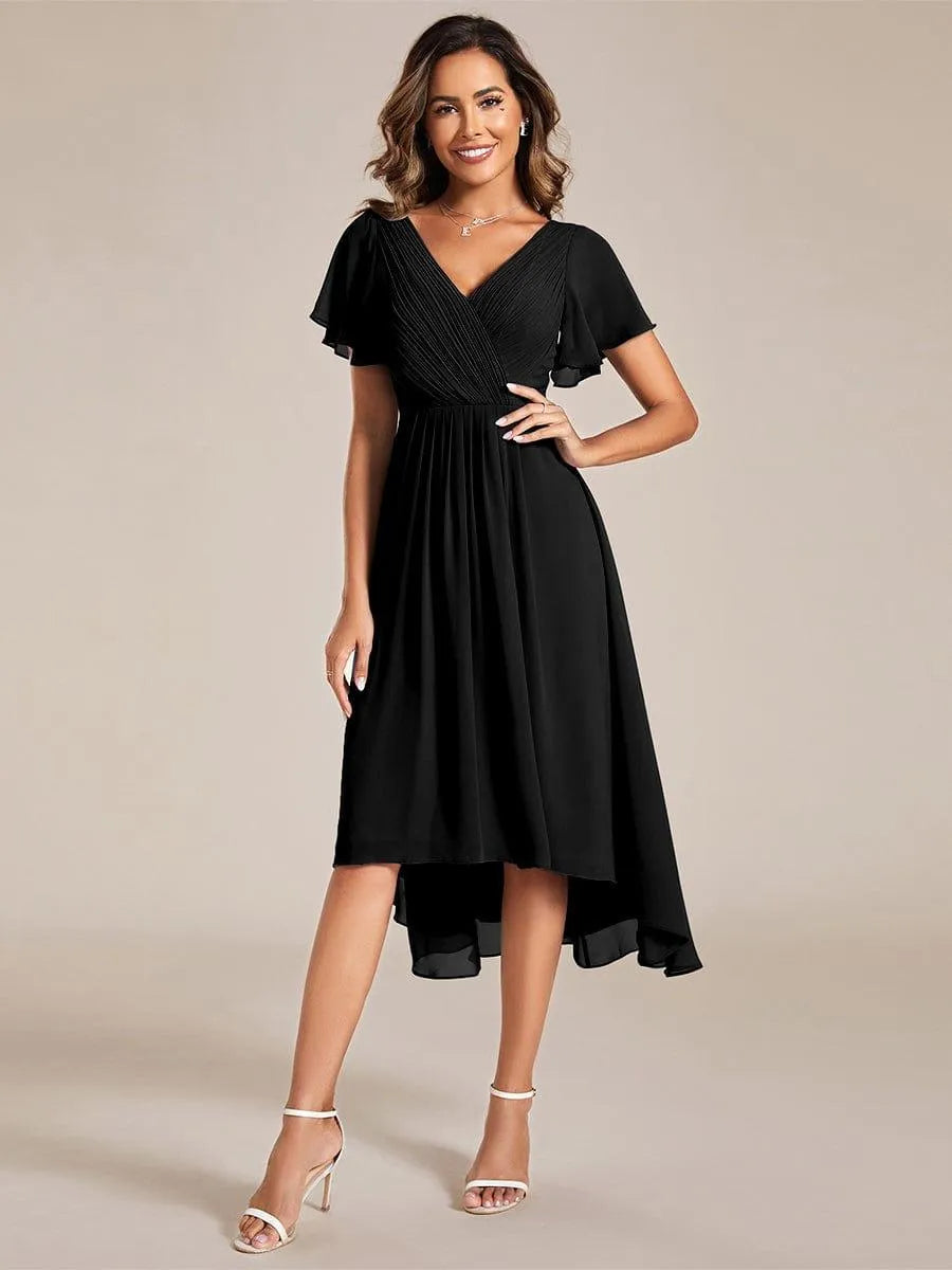 Miss | Jurk Dames High-low - Chiffon - Zwart