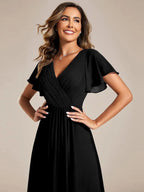 Miss | Jurk Dames High-low - Chiffon - Zwart