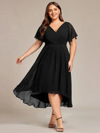 Miss | Jurk Dames High-low - Chiffon - Zwart