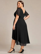 Miss | Jurk Dames High-low - Chiffon - Zwart
