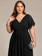 Miss | Jurk Dames High-low - Chiffon - Zwart