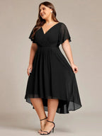 Miss | Jurk Dames High-low - Chiffon - Zwart
