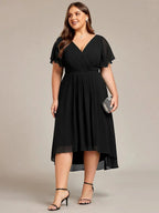 Miss | Jurk Dames High-low - Chiffon - Zwart