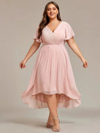 Miss | Jurk Dames High-low - Chiffon - Zwart