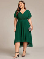 Miss | Jurk Dames High-low - Chiffon - Zwart