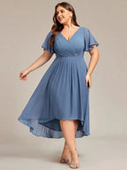 Miss | Jurk Dames High-low - Chiffon - Zwart