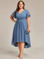 Miss | Jurk Dames High-low - Chiffon - Zwart