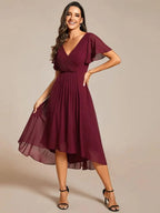 Miss | Jurk Dames High-low - Chiffon - Zwart