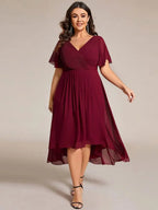 Miss | Jurk Dames High-low - Chiffon - Zwart
