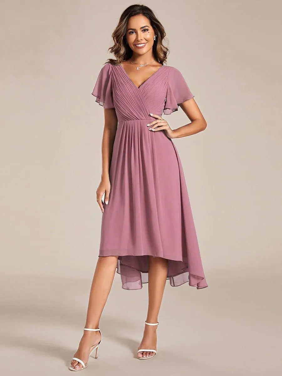 Miss | Jurk Dames High-low - Chiffon - Paarse Orchidee