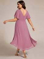 Miss | Jurk Dames High-low - Chiffon - Paarse Orchidee