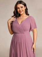 Miss | Jurk Dames High-low - Chiffon - Paarse Orchidee